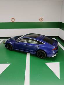 1pc 1/24 Scale Large High Performance Alloy Car Model Toy, Zinc Alloy Body With Openable Doors, Hood, Trunk, Movable Wheels, With Simulated Sound And Light Functions, Kid's Car Toy And A Perfect Birthday Gift For Kids. - Blue - View 5