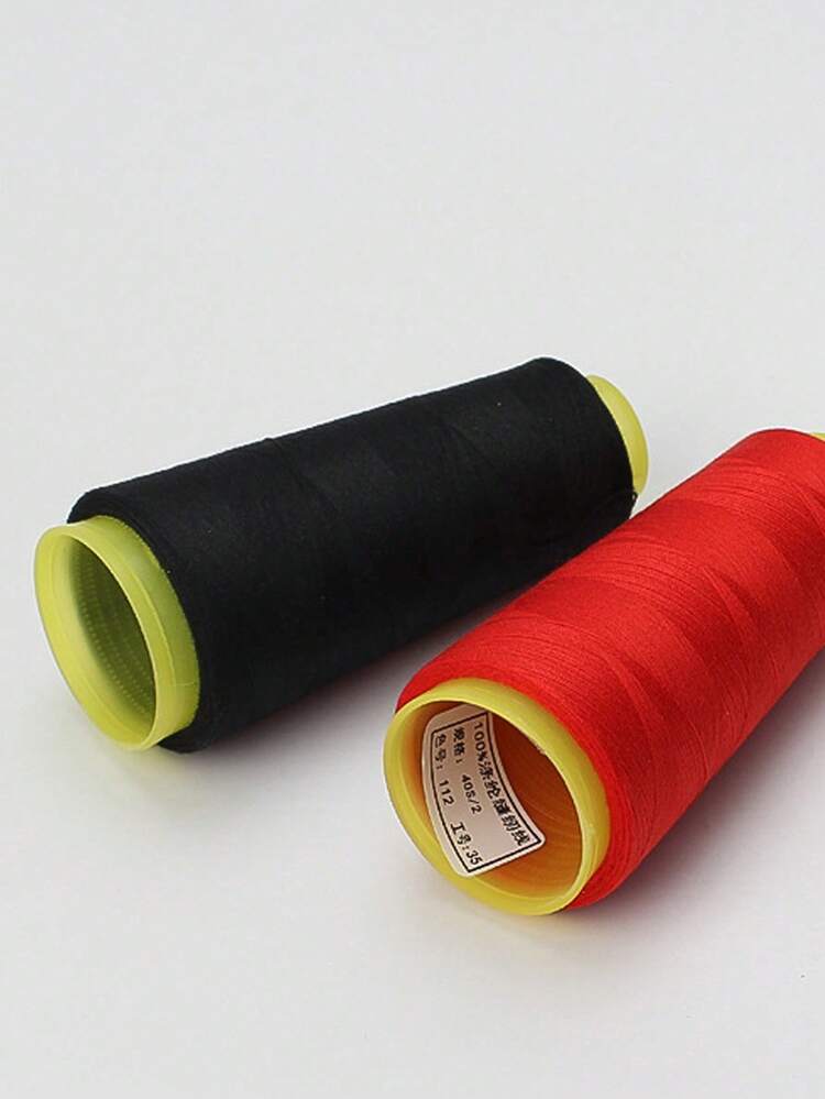 紅色縫紉線,萬用縫紉線,聚酯縫紉線,每筒1000碼縫紉線筒,適用於縫紉機線的縫紉線 - 紅色 - 查看 3