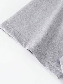 Boys' Round Neck Casual T-Shirt With Letter Print - Grey - View 6