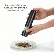Automatic Salt & Pepper Grinder Electric Spice Mill Grinder: Adjustable Coarseness For Kitchen Tools Grinding & BBQ (Batteries NOT Included) - White (1 pack) - View 3
