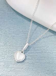 1條小愛頸鍊女士珠寶禮物,適用於女性和女孩 S925純銀優雅的精細珠寶,姐妹友誼禮物 - 銀色 - 查看 5