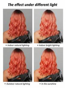HAIRCUBE 18 Inch Ombre Orange Wigs,Natural Synthetic Wigs with Bangs for Women Halloween Wigs - Multicolor - View 12