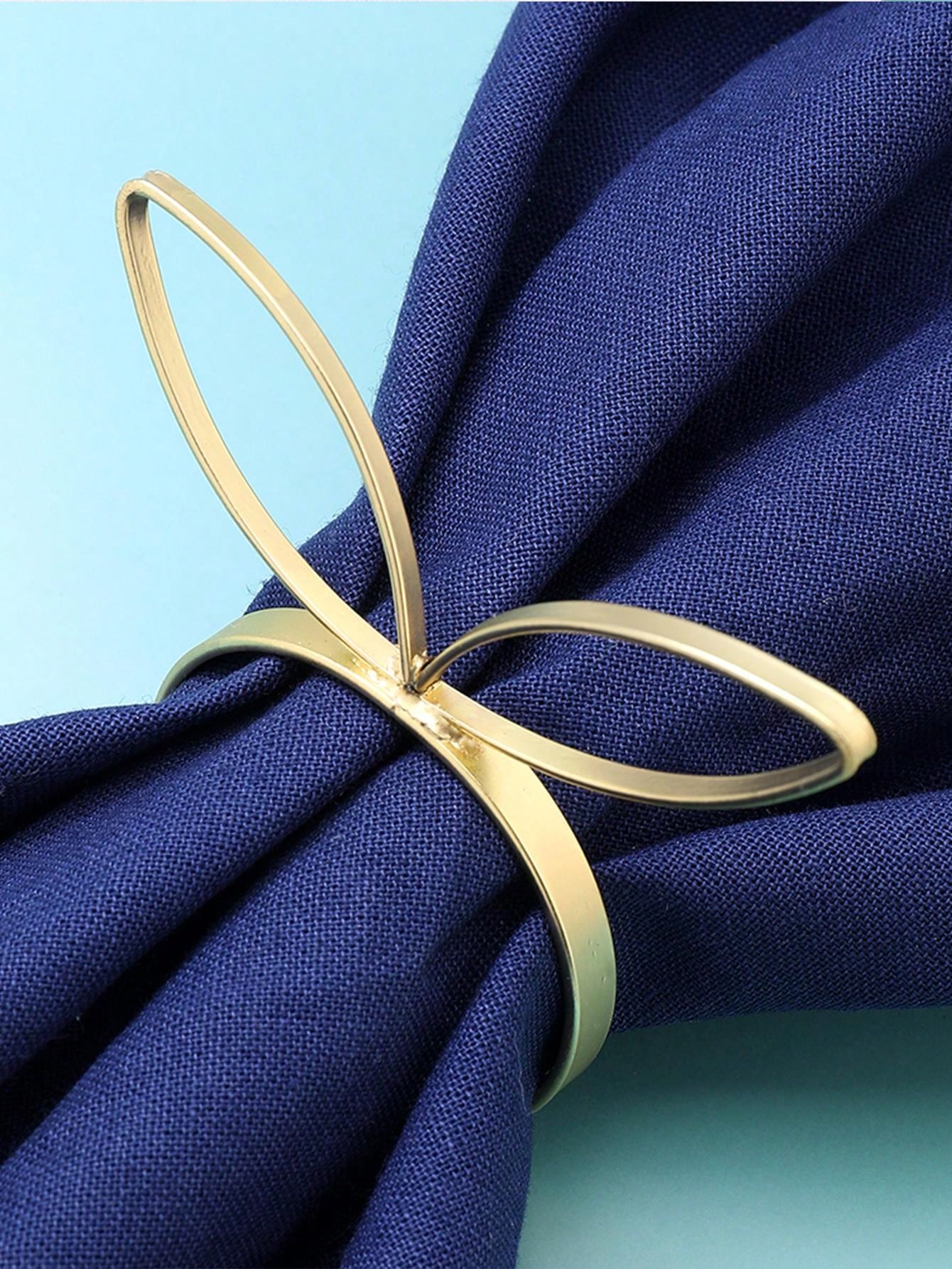 1pc GoldColored Bunny Ears Napkin Ring For Home Kitchen, Restaurant