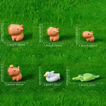 6pcs Mini Cute Capybaras Statue, Micro Landscape Ornaments, Car Desktop Decor Perfect For Decorating Rooms, Micro-Landscapes, Fairy Gardens, Tabletops, Terrariums & More Best Gifts Birthday Graduation