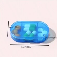 1入組迷你便攜小藥盒,三個隔層日常藥盒,適用於藥物、維生素補充劑、旅行組織器 - 白色 - 查看 2