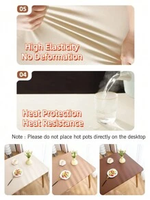 1 Miếng Coverage hoàn toàn Khăn trải bàn Rửa Không thấm nước Chống dầu Chống lại Bàn Vải Học sinh Bàn Che phủ - Màu be - Xem 8