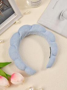 1pc Twisted Hairband Made Of Towel Fabric For Washing Face - Baby Blue - View 1