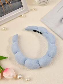 1pc Twisted Hairband Made Of Towel Fabric For Washing Face - Baby Blue - View 4