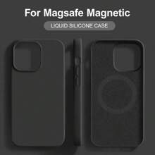 Liquid Silicone For Magsafe Magnetic Wireless Charger Case Compatible With IPhone 16 14 13 12 11 15 Pro Max With Velvet Compatible With IPhone 16 15 14 Plus Phone Cover Accessories
