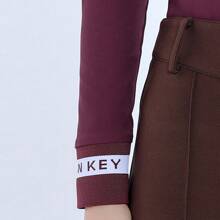 Design key Women's Golf Pants Slim Fit Trousers With Belt Loop And Pockets, Coffee With Accessory Hanging Bag - Coffee Brown - View 6