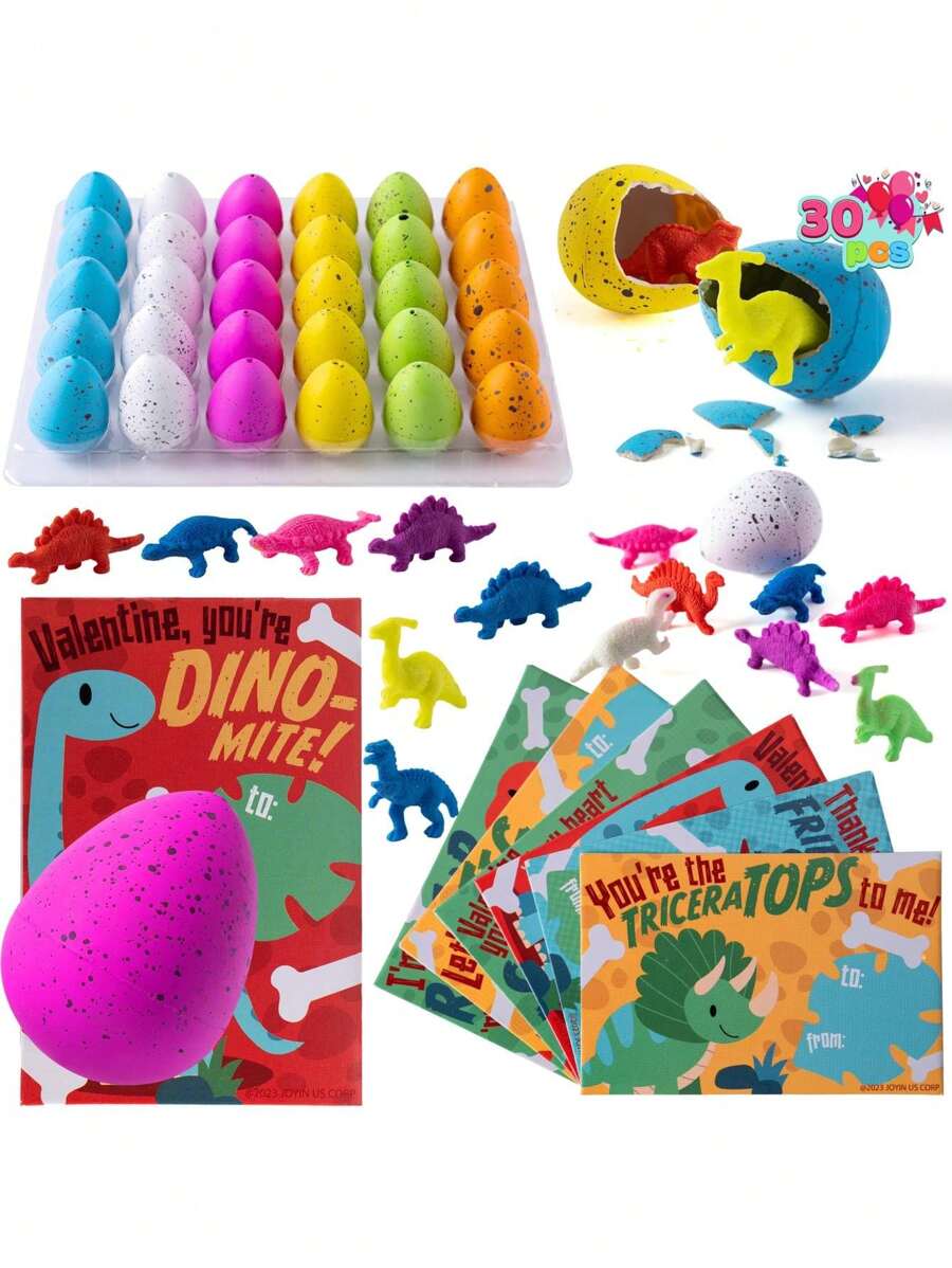 JOYIN 30 Packs Valentines Day Cards With Hatch Growing Dinosaur Eggs ...