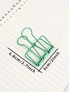 6pcs Large Size Simple Multifunctional Box Packed Colorful Clamp, Green Color, Portable Clipping Tool For Study And Office Use - Green - View 2