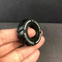 Edc珍藏版輪胎紋理戒指,壓力緩解玩具和有吸引力的收藏品 - 黑色 - 查看 2