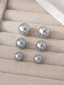 1對時尚而優雅的珍珠耳釘,適用於日常通勤服裝 - 珍珠耳環 - 查看 3