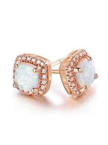 1對女性優雅鋯石&擬蛋白貼耳環,用於婚禮派對訂婚周年紀念珠寶禮物情人節禮物 - 1# - 查看 11