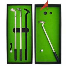 Mini Golf Ball Pen Write Indoors Funny Unique Novelty Desktop Golf Pen Toy Set With Flag 3 Golf Club Pens And 2 Mini Golf Ball, Golf Ball Desk Game For Boss Coworker Dad Men - Multicolor - View 2