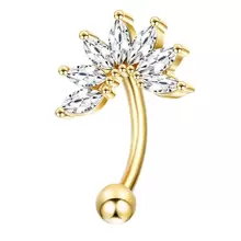 ORAZIO 1 Pieza Piercing de 16G para Rook, Anillos de Ceja, Piercing de Acero Inoxidable para Labio, Aros de Cartílago para Rook, Daith, Pendientes Trágus, Barra Curva con CZ para Perforación Corporal