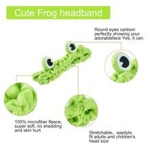 1 Pack Of Frog Headbands Green Frog Eye Elastic Headbands Suitable For Spa Headbands Skin Care Headbands Makeup Headbands And Face Wash Headbands. - Olive Green - View 6