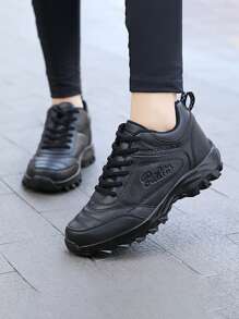 2024 New Style 's Leather Waterproof Windproof Slip-Resistant Comfortable Casual Sports Shoes - Black - View 1