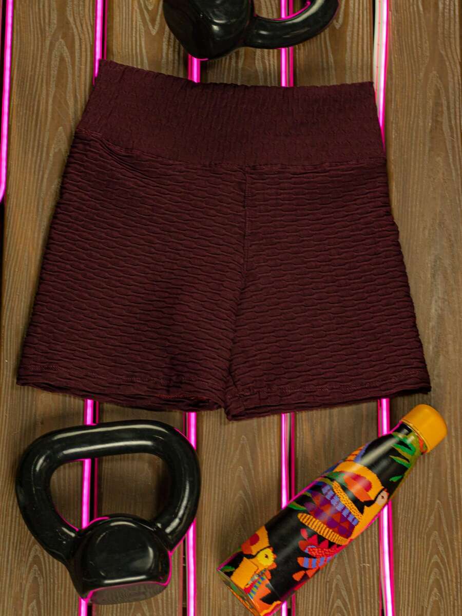 Women Shorts - 酒紅色 - 查看 1