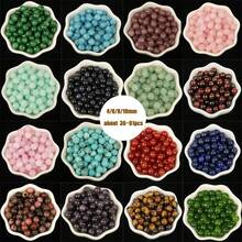 4/6/8/10 毫米天然綠松石瑪瑙石英碧玉石珠圓形寬鬆間隔珠適合珠寶製作 Diy 配件 - 10mm about 36pcs - 查看 3