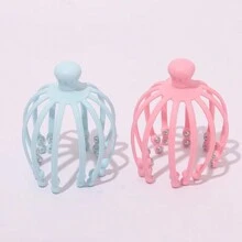 5 Claw Scalp Massager Acupressure Massage Comb Acupuncture Point Massage Tool For Relaxation And Stress Relief - Blue - View 3