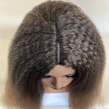 Import Synthetic Fiber Wig Short Natural Wave Wigs Middle Part Synthetic Hair Wig 20 Inch Natural Soft Hair Low Temperature Fiber Hair Wigs For Women Daily Party Use - Ombre - View 7