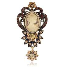 1件復古女郎肖像胸針,復古風格合金與鑽石裝飾的復古歐洲宮廷風格胸針,適用於女士的西裝外套,高端珠寶配件,可用於防滑服飾配件,也可用於女士外套和毛衣。 - 彩色 - 查看 23