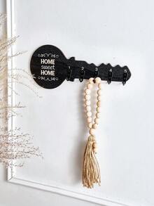 1 件創意簡約壁掛式鑰匙裝飾掛鉤,新穎木板和小鐵掛鉤設計壁掛式掛鉤,用於存放鑰匙、清潔用品等,非常適合浴室、衛生間、廚房、儲藏室牆壁裝飾儲物 - 彩色 - 查看 8