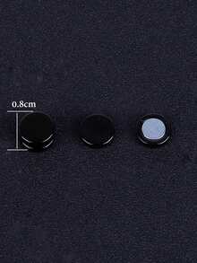 2 Miếng 5 Màu sắc Punk Thép không gỉ Nam Nam châm Tai Kẹp Nghiên cứu Bộ Không xuyên Hoa tai Đồ trang sức Qủa tặng - tròn - Xem 3