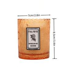 压花蕾丝杯天然植物蜡,持久,浪漫礼物,无烟蜡,适用于卧室装饰,ins风格 - 紅色 - 查看 2