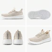 STQ Tennis Shoes Womens Slip On Walking Sneakers With Arch Support - 米色 - 查看 5