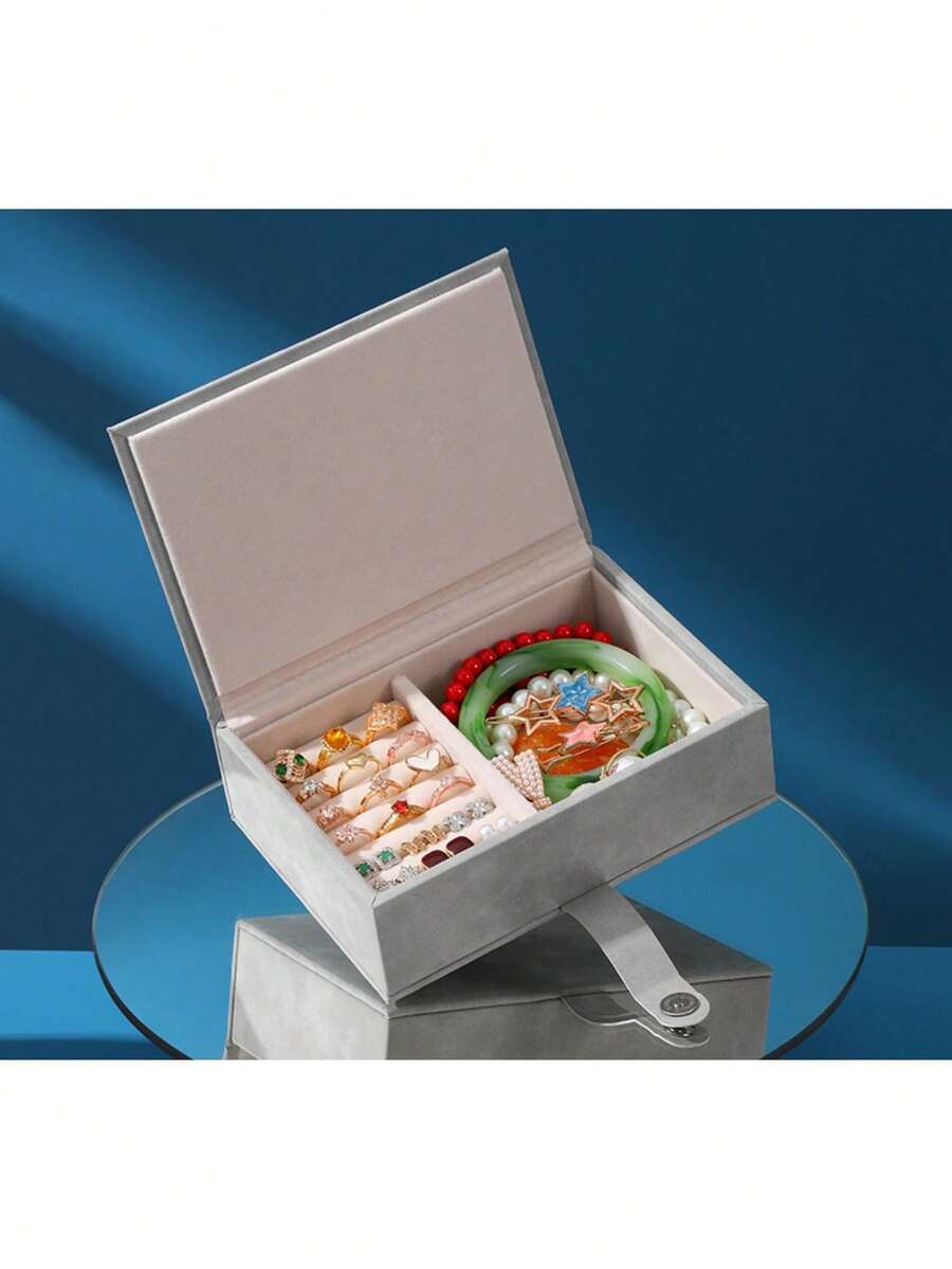 創意書型珠寶盒,戒指盒,手鐲收納盒,耳環和耳針盒,珠寶首飾盒 - 灰色 - 查看 1