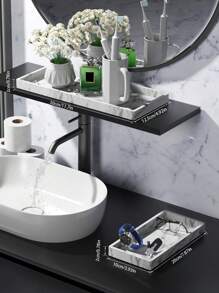 1 件梳妆台托盘 - 11.7 英寸防滑浴室托盘、厨房硅胶柔性皂盒、马桶水箱托盘、台面梳妆台托盘、香水蜡烛钥匙托盘家居浴室装饰浴室收纳秋季装饰返校