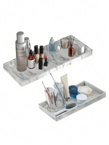 1 件梳妆台托盘 - 11.7 英寸防滑浴室托盘、厨房硅胶柔性皂盒、马桶水箱托盘、台面梳妆台托盘、香水蜡烛钥匙托盘家居浴室装饰浴室收纳秋季装饰返校