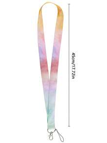 1入組漸層色id卡套鑰匙圈掛繩粉色頸帶,適用於鑰匙、掛飾、手機、id卡、徽章持有者,護士配件 - 2 - 查看 3