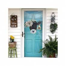 New Welcome Farm Cow Head Wooden Door Hanger Sign, Wooden Coat Rack For Outdoor/Indoor Decoration - Apricot - View 5
