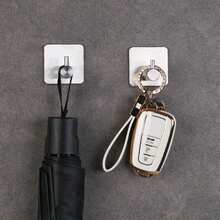 多功能掛鉤,自粘勾子,sus 304不銹鋼方形自粘勾子,重負荷不銹鋼自粘勾子,淋浴牆掛勾,廚房浴巾自粘勾子,防水不銹鋼掛鉤,掛衣帽,毛巾浴袍掛勾,浴室和臥室掛勾,多種款式可選,1/2/4入裝 - C-銀色 - 查看 4