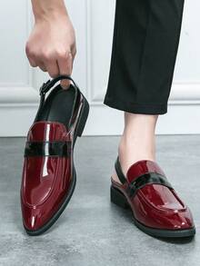 男士復古時尚假日風夏季涼鞋 - 紅色 - 查看 4