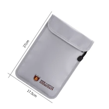 Bolsa de Armazenamento Pequena com Dois Bolsos, Organizador de Arquivos Portátil, Resistente a Chamas, Revestimento de Silicone Não Irritante, Pasta Fácil de Carregar, Bolsa para Documentos - Prata - Visão 5