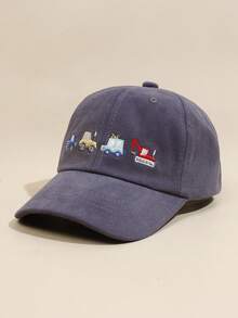 1 Pieza Casual Diario De Niños Bordada Con Diseño De Coche, Gorra De Béisbol De Protección Solar Al Aire Libre - Multicolor - Ver 13