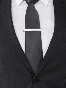 4pcs/Set Fashionable Men's Business Style Silver Patterned Tie Clip, Suitable For Work, Banquets, Performances And As A Gift - Silver - View 4