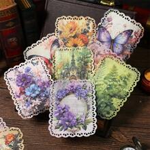 20pcs/Pack Vintage Botanical Floral & Butterfly Design Material Paper For Planner - Pink - View 4