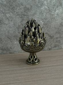 HSEAN 1 件復古銅錐形茶道香爐,帶塔香座,沉香和檀香,適合書房/客廳/辦公桌裝飾 - 銅色 - 查看 5