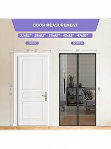 1入組聚酯纖維門簾磁性柔軟紗簾防磨磁條夏季防蚊加密刺繡紗簾柔軟門簾自粘門簾不帶彩邊 - 黑色 - 查看 5