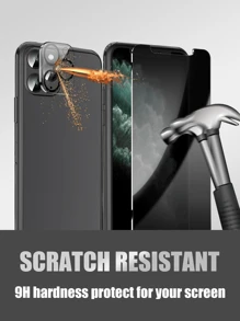 4 cái/bộ 2 Miếng Chống gián điệp Kính cường lực Bảo vệ màn hình + 2 Miếng Độ Nét Cao Máy chụp hình Kính bảo vệ ống kính Với Tính năng Của 9H Độ cứng , Sự bảo vệ , Chống trầy xước , Chống rơi , Không thấm nước , Tương thích với iPhone 11/12/13/14 - màu đen - Xem 4