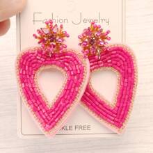 1pair Personalized Vintage Earrings, European And American Style Xoxo Letter, Pearl And Heart Shaped, Ins Style - XO Love Earrings - View 14