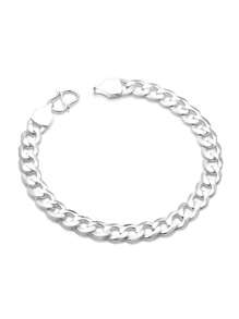 S925純銀3MM手鏈時尚嘻哈腕帶街頭風首飾類適合男人及女人 - 銀色 - 查看 2