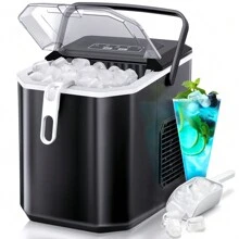 Havato Ice Maker Machine For Countertop,Portable Ice Cube Maker With Self-Cleaning, 26LBS/24H Compact Automatic Ice Makers,9 Cubes Ready In 6-8 Minutes,For Home/Kitchen/Office/Bar - Black - View 2