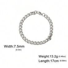 1 Miếng Không giới tính 3~10mm Rộng Thép không gỉ Chuỗi vòng tay , Hip Hop Cô gái Goth hiện đại Phụ kiện trang sức , Sinh nhật/ Liên hoan Qủa tặng Cho bạn trai Hoặc Bạn gái - Bạc - Xem 24